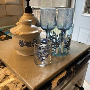 Pfaltzgraff Yorktowne Pattern a Box Lot of Mixed Misfits Glassware and Ceramic